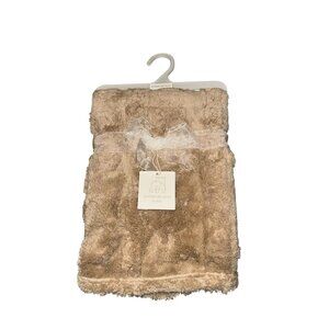 Elephant And Castle Solid Beige Plush Cozy Unisex Baby Crib Receiving Blanket